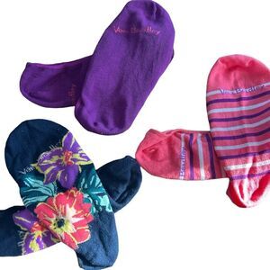 Lot of 3 Vera Bradley Foot Shoe Liners - low cut Socks Sz. Small 5-7